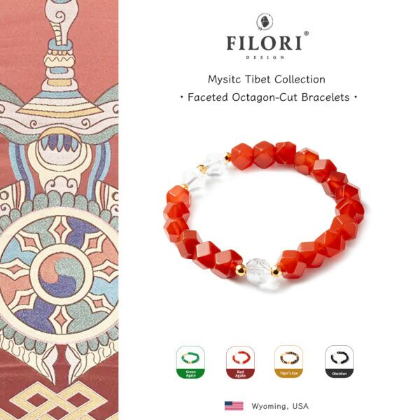 Faceted Octagon-Cut Bracelets For Men’s and Couples