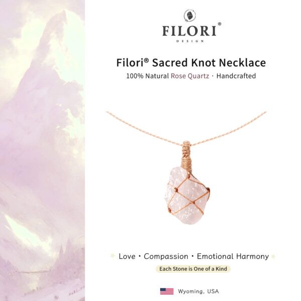 Sacred Knot Pendant Necklaces · Natural Rose Quartz