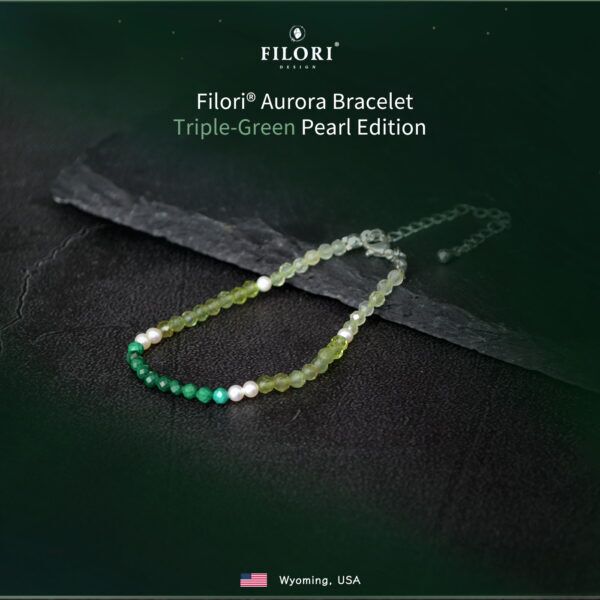 Aurora bracelet- Triple Green Pearl Edtion
