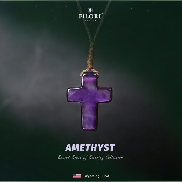 Sacred Cross of Serenity Necklace · Natural Amethyst