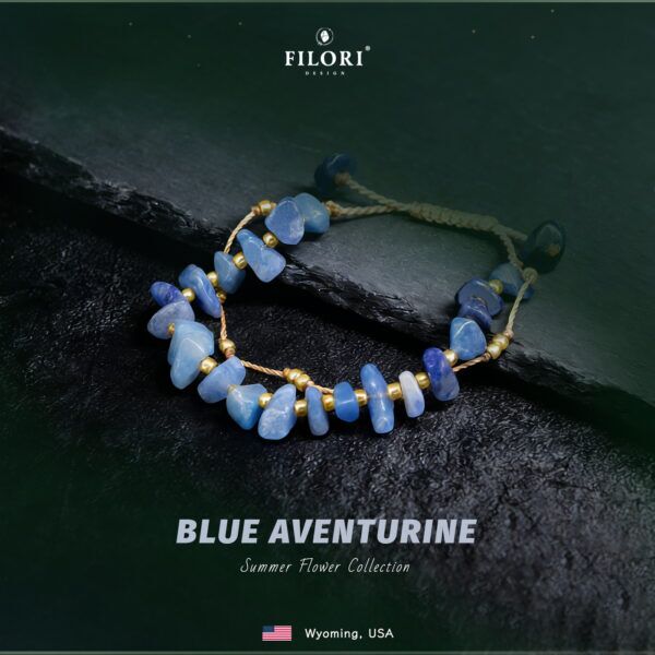 Summer Flowers Bracelets · Natural Blue Aventurine