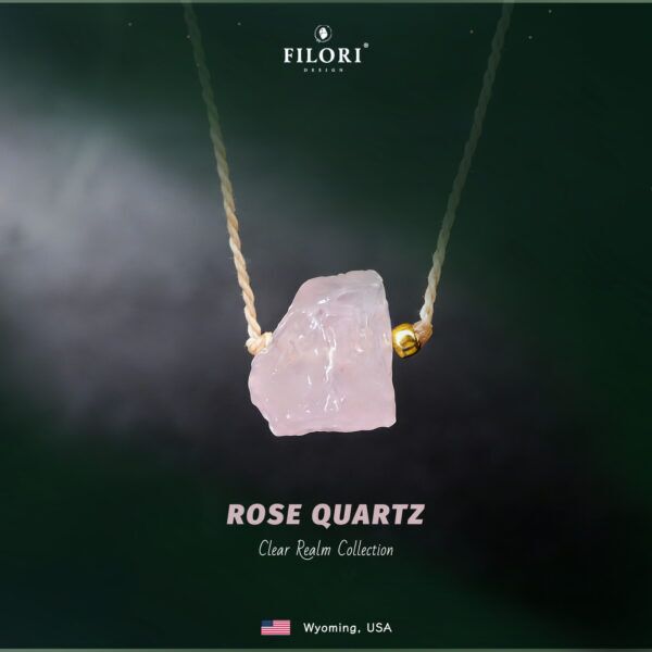 Clear Realm Necklace · Natural Rose Quartz