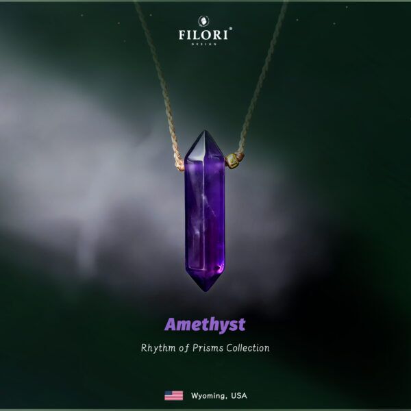 Hexagonal Prism Crystal Pendant – Amethyst