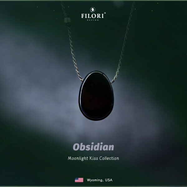 Moonlight Kiss Necklace – Natural Black Obsidian